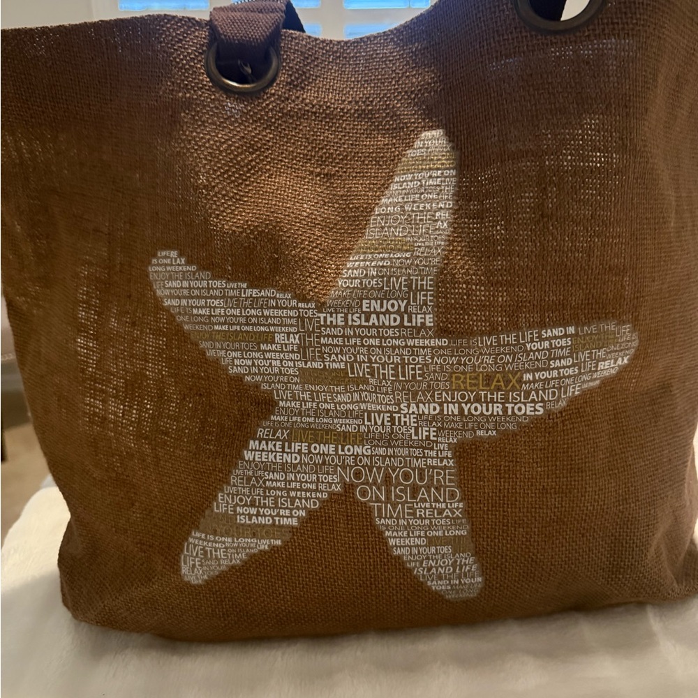 Tommy Bahama Brown Tote with White Starfish Design